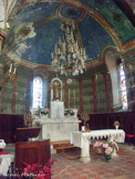 <center>Lurs.</center>L’église paroissiale de l’Invention de la Sainte-Croix. Choeur décoré de fresques murales.