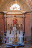 <center>Guillaumes. Église Saint Étienne. </center> Chapelle de la Sainte Croix avec Le Sacré Coeur.