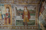 <center>Chapelle Saint Sébastien de Roure. </center> Saint Sébastien est fait chevalier.