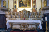 <center>Puget-Théniers</center>Eglise Notre-Dame de l'Assomption. Maître-autel exécuté en boiseries sculptées, dorées et peintes vers 1770.