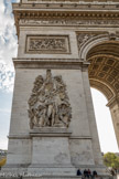 <center>Arc de Triomphe. </center> Face Nord. La Paix de 1815 par Antoine Étex. La prise d'Alexandrie le 3 juillet 1798, par John-Étienne Chaponnière (1835).