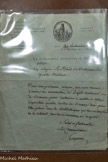 <center>La bibliothèque Mazarine. </center>  Lettre qui confirme le don de quatre lustres pour la bibliothèque des quatre Nations.