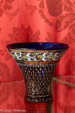 <center></center>Coupe à décor de feuillages.
Ateliers de MURANO
Verre bleu, or et émail. Fin du XV siècle