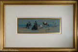 <center>Musée Marmottan Monet.</center> EUGÈNE BOUDIN (1824-1898)
FEMME ET CHEVAL SUR LA PLAGE Pastel