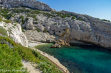 <center>Calanque de Podestat</center>Un éboulement récent a créé un îlot.