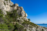 <center>Calanque de Podestat.</center>Au-dessus de la calanque.