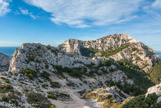 <center>Montée vers le plateau de l'Homme Mort.</center>Sommet de Marseilleveyre, tête de la Mounine.