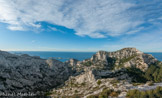 <center>Plateau de l'Homme Mort.</center>A droite, sommet de Marseilleveyre, Tête de la Mounine et la Pointe Callot. A gauche, les Malvallon.