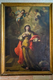 <center>Saint Ferréol les Augustins.</center>Tableau de Michel Serre, Sainte Marguerite dominant le dragon, au moyen d'une croix.