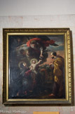 <center>Saint Ferréol les Augustins.</center>Tableau de Michel Serre, Le repos pendant la fuite en Egypte : dans cette œuvre, la Vierge porte à bout de bras le Christ tandis qu'un ange lui présente une fleur blanche.