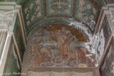 <center>Saint Joseph intra muros. </center> Chapelle des fonts baptismaux. Moïse faisant jaillir l'eau du Miracle du rocher d'Horeb. La colombe est le symbole du St Esprit indissociable du sacrement du baptême.