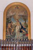 <center>Eglise St Lazare. </center> Baptistère. Le baptême du Christ, de l'abbé Béguin.
