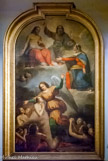 <center>Eglise St Lazare. </center> La délivrance des âmes du purgatoire, de Gagliari. Les âmes des défunts surgissant du purgatoire sont libérées par un ange. Au-dessus, la Vierge intercède auprès du Christ et de Dieu pour cette délivrance.