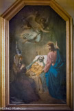 <center>Eglise St Lazare. </center> La mort de Saint Joseph, d'Auguste Nancy. Saint Joseph est représenté sur son lit de mort est entouré par Marie et le Christ qui lui montre le ciel où se trouvent des anges.