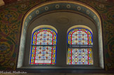 <center>Chapelle saint Pierre.</center>Baies vitrées avec les noms des donateurs.