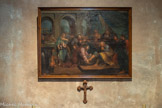 <center>La chapelle du Saint-Sacrement.</center>Tableau anonyme du XVIIIe siècle représentant le lavement des pieds des apôtres par le Christ.