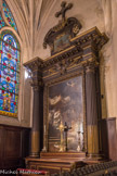 <center>Église Saint-Germain-l'Auxerrois.</center> Chapelle Saint-Charles-Borromée. Retable de l’époque Louis XIV. Saint Charles Borromée visitant les malades de la peste à Milan, par Lemonnier (élève de David – mort en 1824)