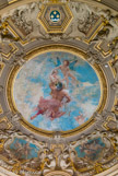 <center>Le château de Chantilly. </center> La Rotonde. Le plafond  peint en 1885 par Paul Baudry, représente l’enlèvement de Psyché par Mercure.