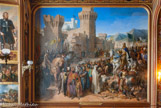 <center>Salle des croisades.</center> Ptolêmaïs (Saint Jean d'Acre)  remise à Philippe-Auguste et à Richard Cœur-de-Lion. Par Merry-Joseph Blondel.