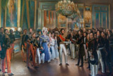 <center>Salles XIX</center> La Chambre des Pairs présente au duc d'Orléans l'acte qui l'appelle au trône le 7 août 1830, par Heim, François-Joseph.