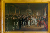 <center>Salles XIX</center> La Chambre des Pairs présente au duc d'Orléans l'acte qui l'appelle au trône le 7 août 1830, par Heim, François-Joseph.