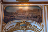 <center>La bibliothèque municipale de Versailles.</center> Saint Pierre de Rome, avec un cortège le jour où Choiseul apporta ses lettres de créance au pape. Il semblerait que ce tableau soit l'original de Panninn et pas une copie de Van Blarenberghe. Cabinet des limites : un petit escalier menait à un cabinet où étaient entreposés les plans et les cartes des pays, avec leurs frontières qu'on appelait limites.