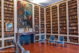 <center>La bibliothèque municipale de Versailles.</center>salle de France. Portrait de Louis XV par Van Loo. Au-dessus de la cheminée est posée une pendule de 1783.