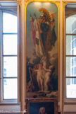 <center>La bibliothèque municipale de Versailles.</center> Les Alliances de la France, figurant le renversement des Alliances en 1756 préparé par Choiseul. Deux petits enfant tiennent un faisceau d'étendards et d'enseignes. L'un tient la massue d'Hercule, le Force, l'autre a à ses pieds les attributs de la Prudence, le miroir et le serpent. Les étendards sont ceux des alliés : la France, l'Autriche, l' Espagne, la Saxe et la Suède.