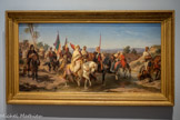 <center>Portraits présumés du Chérif Boubaghla et de Lalla Fatma N’Soumer conduisant l’Armée révolutionnaire.</center>Félix Philippoteaux (1815-1884).
1866.
Huile sur toile.
Félix Philippoteaux est envoyé en Algérie en 1840 par le roi Louis-Philippe pour suivre les exploits militaires de ses fils. L’artiste en rapporte de nombreux dessins, dont celui d’une jeune combattante en armes, souvent prise pour Lalla Fatma N’Soumer, héroïne kabyle qui résista à l’armée française jusqu’en 1857. En 1866, le peintre en donne une nouvelle version dans une composition plus orientaliste.
Marseille, Mucem, dépôt de Montpellier Méditerranée.