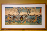<center>ADMIRER DES FLEURS SUR LA DIGUE DE LA RIVIERE SUMIDAGAWA</center>Utagawa Hiroshige
Vers 1849-50 Xylogravure polychrome
COLLECTION GEORGES LESKOWICZ