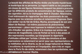 <center>Hypnose, source d’inspiration.</center>La beauté des affiches de Mucha révèle une facette mystérieuse et ésotérique de sa personne. Le regard habité ou les paupières mi-closes de ses figures féminines évoquent les plaisirs procurés par les différents produits de consommation de l’époque, comme les cigarettes Job ou le champagne Moët & Chandon. Néanmoins, il est intéressant de rapprocher les états passionnels de ces figures avec les sciences occultes et notamment l’hypnose. Dans son atelier rue du Val-de-Grâce, Mucha, accompagné de son ami Albert de Rochas - lui-même passionné de phénomènes paranormaux -, place sous hypnose la médium Lina de Ferkel afin d’étudier ses gestes. Grâce à la musique qui anime ces séances de magnétisme, Lina de Ferkel se livre à des poses et des expressions nouvelles, qui élargissent le répertoire d’attitudes utilisé par l’artiste. L’étude des émotions et des expressions va notamment lui servir pour ses représentations de la méditation, de la rêverie, ou de ce visage halluciné de Médée. L'occultisme, le mysticisme et l’impalpable, alors très en vogue dans le Paris fin-de-siècle, notamment chez les symbolistes, vont véritablement fasciner Mucha.