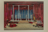 <center>JEAN-DENIS MALCLES</center>Andrea del Sarto : maquette de décor.
(1968).
( AMM 30 F i 36 ).
L'opéra de Daniel Lesur (1908- 2002), d'après le drame en 3 actes d'Alfred de Musset (1833) est présenté à Marseille en janvier 1969 en création mondiale. Artiste aux talents multiples qui a travaillé comme décorateur ou affichiste pour le théâtre , le cinéma ou l'opéra, Jean Denis Malclès (1912-2002) en assure la conception des costumes et des décors.