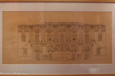 <center>Façade latérale</center>coupe vers la salle : projet intermédiaire (entre les projets C et D) (1921 ?) 
( AMM 674 W 171 )