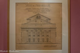<center>EUGÈNE SÉNÉS</center>Etat des lieux : élévation de la façade.
17 octobre 1919
( AMM. 674 W 126)
Peu avant l’incendie du 13 novembre, un état des lieux était dressé par l’architecte en chef de la Ville dont les plans permettent, a posteriori de mieux connaître la configuration de l’ancien Grand théâtre.