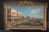 <center>Gianantonio Canal dit Canaletto</center>Venise, 1697 – 1768.
Vue du Palazzo Ducale en direction de la Riva degli Schiavoni vers 1740.
Huile sur toile.