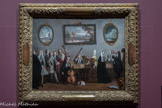 <center>Marco Ricci</center>Belluno, 1676 - Venise, 1730
Répétition d’un opéra, vers 1709
Répétition du duo « Kindly Cupid exert thy power » de l’opéra Pirro e Demetrio de Scarlatti.
La chanteuse Catherine Tofts, de face, chante le rôle de Climène en duo avec Deidamia, interprétée par La Baronne.
Huile sur toile