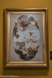<center>Giambattista Tiepolo</center>Venise, 1696 - Madrid, 1770
L'Apothéose de la famille Pisani 1760 Esquisse du plafond de la salle de la villa Pisani à Sirà, entre Venise et Padoue, exécuté en 1761-1762 pour célébrer les vertus des membres de la famille du commanditaire.
Huile sur toile