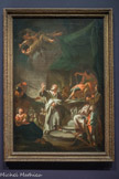 <center>Paul Troger</center>Zell bei Welsberg, 1698 - Vienne, 1762
La Chute de Simon le Magicien, 1743
Troger séjourne à Venise entre 1717 et 1721, où il fréquente les ateliers de Piazzetta et de Pittoni. Il effectue par la suite plusieurs voyages en Italie. Son clair-obscur et ses figures de profil sont caractéristiques de cette première formation. Cette étude prépare un grand tableau d’autel de l’église des Prémontrés de Hradisch près d’Olmütz. Si la composition s’inspire de Solimena, peintre napolitain, le travail de la lumière est d’esprit vénitien.
Huile sur toile