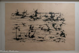 <center>Abbaye de Beaulieu-en-Rouergue  </center>Henri Michaux (Namur, 1899 - Paris, 1984)
Bataille
1954
Encre de Chine sur papier vélin