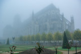 <center>La Cathédrale </center> Vue des jardins de l'Archevéché.