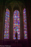 <center>Deuxième chapelle nord. </center>Au centre, la légende de Pierre et Paul, encadrée par la vie d'un confesseur St Martin et celle d'un martyr st Denis.