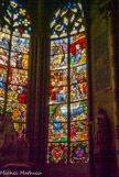 <center>Chapelle de la Vierge. </center>Vitraux du XVI. Les autres du déambulatoire sont du XIII. La fuite en Egypte, l'Adoration des Mages, l'Annonciation.