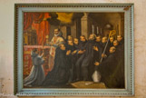 <center>Abbaye de Nouaillé-Maupertuis. </center> St Grégoire le Grand qui admira la règle bénédictine écrivit la vie de St Benoit. Ce tableau peint vers 1680 représente sa mort au Mont Cassin, en Italie, en l’an 547.