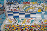 <center>Le banc</center>Collège Le Roy d'Espagne, 13009. I have a dream. Respect Libertad Equality Fraternité. Make art no war Degun Beach Ilibire (?)