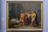 <center>Le Serment de Brutus</center>Jacques-Antoine Beaufort. Paris. 1721 - Rueil. 1784. 
Huile sur toile. Nevers. Musée de la Faïence et des Beaux-Arts. La date d'arrivée de Beaufort à Marseille est inconnue, tout comme les motivations qui le poussèrent à s'y installer. Il figure dans (a liste des enseignants de l'académie dès 1754. Après plus de six années passées à Marseille, il demanda un congé pour se rendre à Paris où il arriva fin décembre 1760. Ambitieux, soutenu par Dandré-Bardon. il reçut son agrément à l'Académie royale de peinture et de sculpture en décembre 1766 où il fut reçu après l'acceptation de son morceau de réception : Le Serment de Brutus. Mal jugée, cette œuvre inspirera pourtant, quelques décennies plus tard, Jacques-Louis David (1748-1825) qui retiendra les pauses des personnages de Beaufort pour la composition, en 1784, du Serment des Horaces (Paris, musée du Louvre).