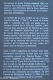 <center></center>Le second, un projet d'église présenté 1785, est l'œuvre d'un autre marseillais, au parcours plus discret, Louis Dreveton, dont le frère, Balthazar Dreveton, fut l'architecte du couvent et de la chapelle des Bernardines. <br>
Le dernier de la série (1786) est dû à Charles Joachim Bénard (1750-?), un arrivé de fraîche date à Marseille. Ce sont ses plans pour le nouveau théâtre de la ville qui venaient d'être retenus deux ans plus tôt. De l'édifice qu'il avait conçu, ne demeure aujourd'hui que la façade de l'actuel opéra. Avec ses références à un style antique sévère, elle témoigne ainsi que les trois vues de son projet de rotonde à l'usage des anciens (1786) de sa maîtrise des tendances les plus récentes de l'architecture de son temps qu'il tentait alors d'introduire à Marseille. <br>
Sont à mettre également en relation avec l'établissement marseillais, le plan pour une église paroissiale envoyé par Charles Dupuis (1733 1792) à l'académie. Il s'agissait de son dessin pour le concours du Grand Prix d'architecture de 1760 dont il avait été l'un des candidats malheureux. Les deux projets pour une maison de campagne, et une fontaine pour la place Saint-Louis pourraient provenir des collections de l'académie. Ils sont l'œuvre de Christophe Embry ( ?-1794), qui y fut professeur d'architecture à partir de 1780.
