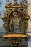 <center></center><center>Le boudoir..</center> Eucharistie. Lieu de production non identifié. Verre églomisé, bois. Début du XXe siècle.