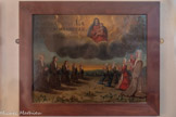 <center>Notre-Dame de la Galline</center>Ex-voto, tableau : Prière contre la peste. 1721. Cinq hommes faisant face à quatre femmes, dont l'une porte un enfant, sont agenouillés dans la campagne ; au loin une ville. Grande apparition de la Vierge à l'Enfant dans la partie supérieure. Cet ex-voto témoigne d'un épisode tragique de l'histoire marseillaise, la peste de 1720-1722.