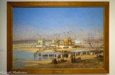<center>Inauguration du canal de Suez : les trois estrades érigées a Port-Saïd pour la bénédiction des eaux du canal, l6 novembre 1869.</center>Edouard Riou. Huile sur toile. Association du souvenir de Ferdinand de Lesseps et du canal de Suez, Paris.
Le rythme des échanges et du commerce va profondément changer la donne en Méditerranée, au XIXe siècle. Le percement du canal de Suez, réalisé par Ferdinand de Lesseps, en héritier des saint-simoniens, symbolise cette ère nouvelle faite de brassages économiques et humains. La forme des villes-ports se transforme, et cela apparaît dans les images d archives, alors qu'un cosmopolitisme méditerranéen entre notables, mais aussi par le « bas », des « Indésirables », s'affirme. En voici trois exemples singuliers : Istanbul, Alexandrie et Beyrouth.