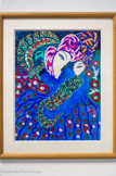 <center>Femme et enfant en bleu</center>Baya 1947. Gouache sur carton. Collection Isabelle Marght. Paris.